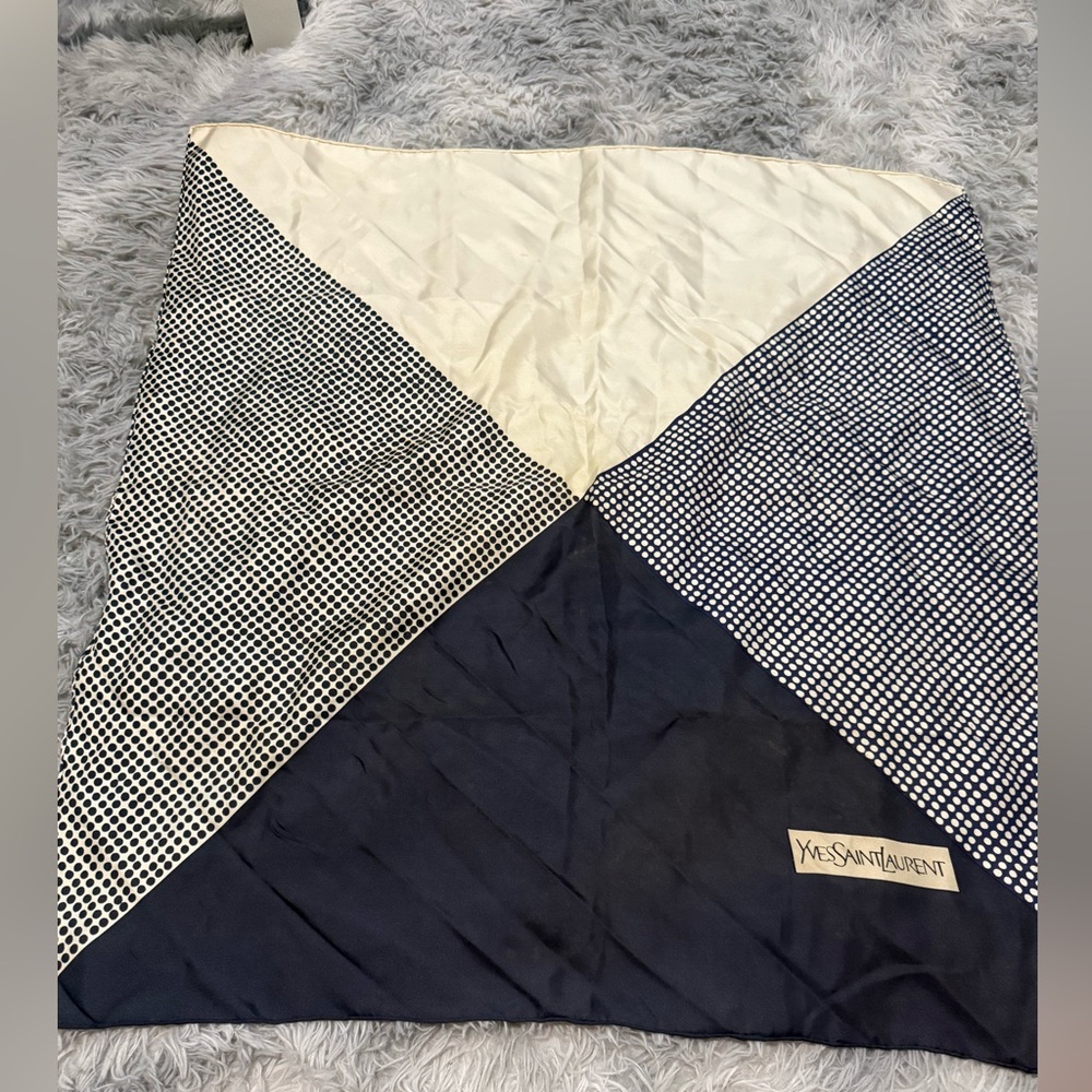 Vintage YSL, silk scarf 4 triangle design